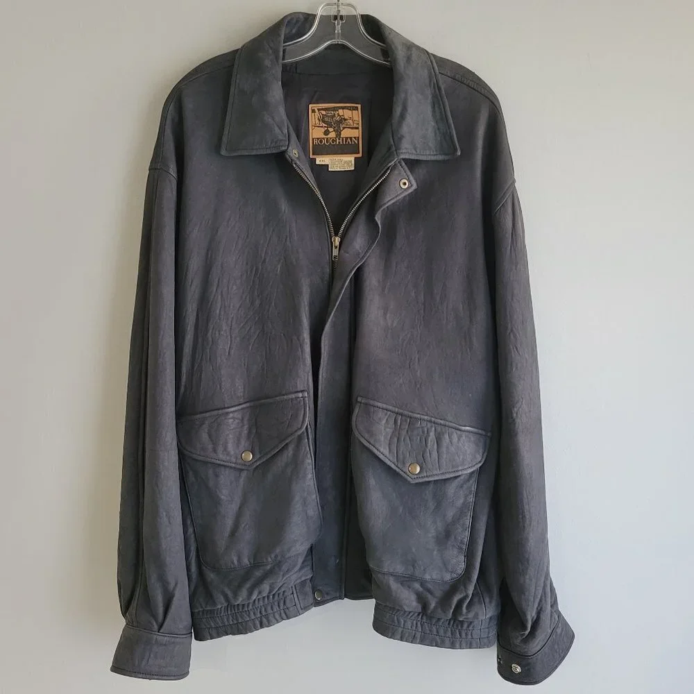 Roughian Men's Leather Jacket Size 44